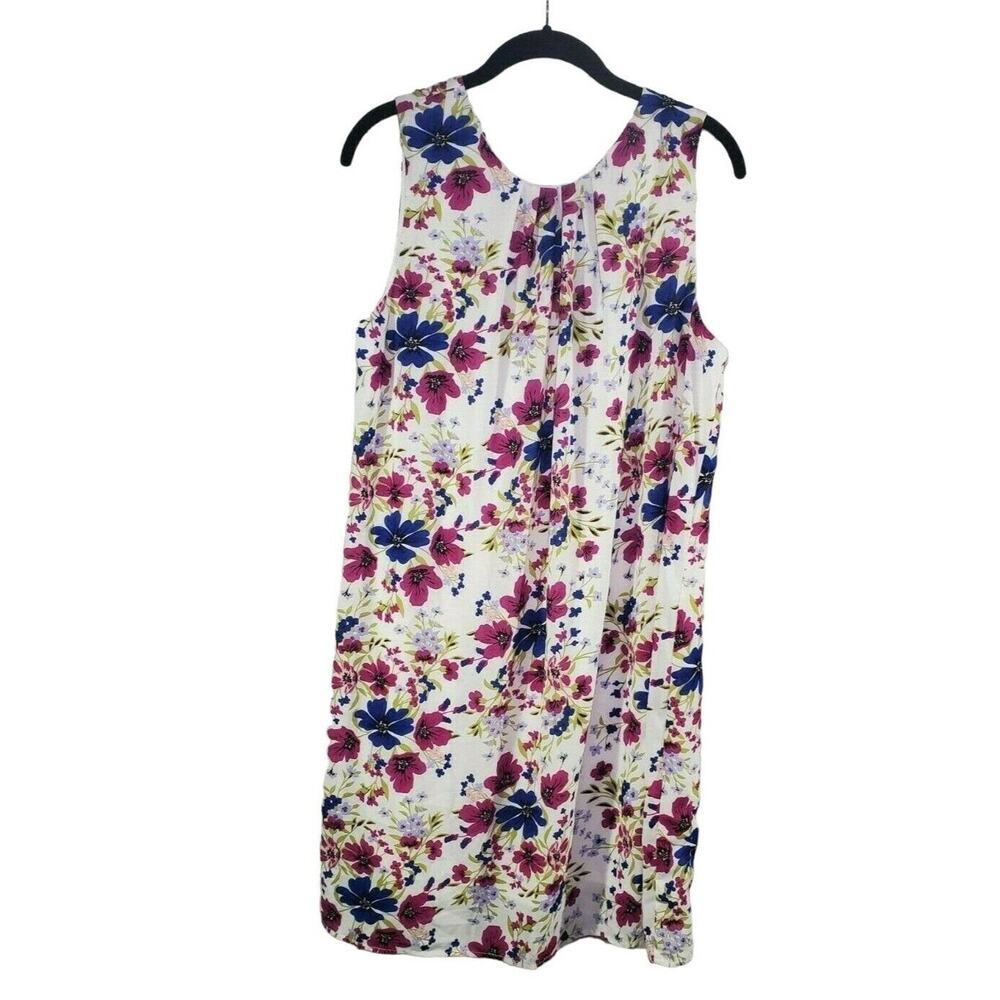 Massini Dress Large‎ Womens Floral V Back Sleeveless Flowy Purple